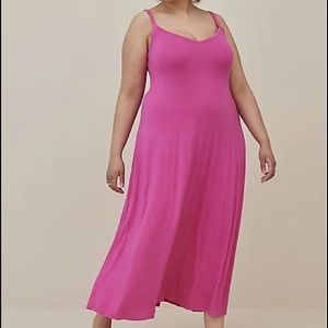 💕NWT Torrid Pink Super Soft Trapeze Maxi Dress 4X💕